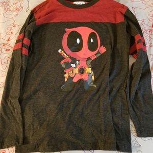 Deadpool long sleeve T-shirt Chibi stripes Marvel